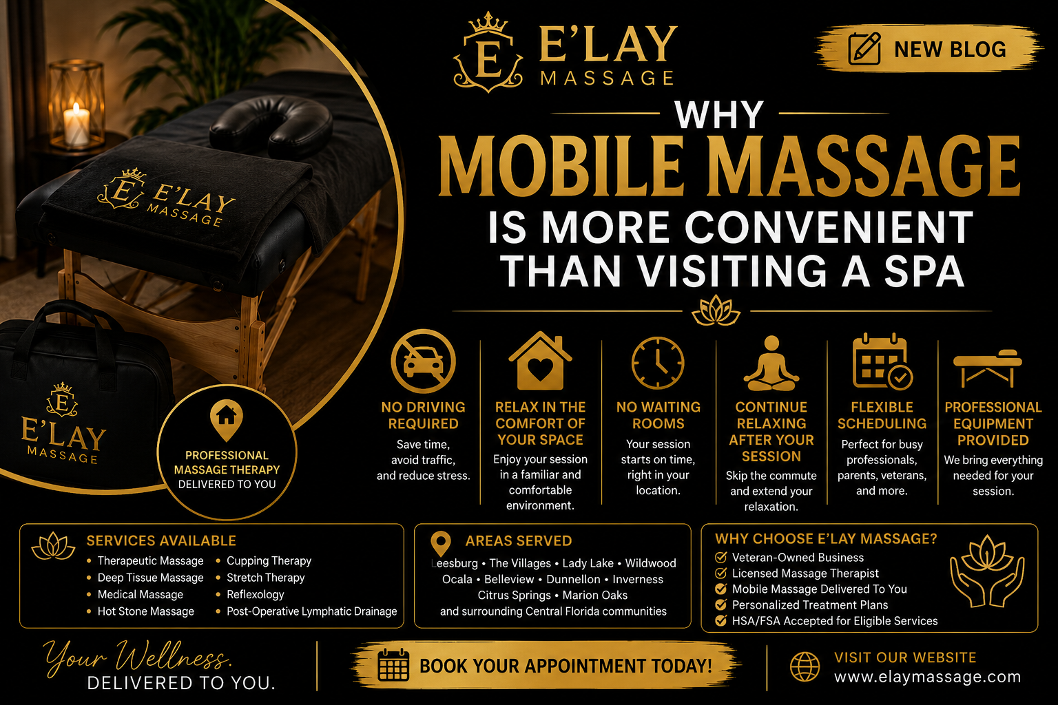 Why Mobile Massage Is More Convenient Than Visiting a Spa | E'Lay Massage