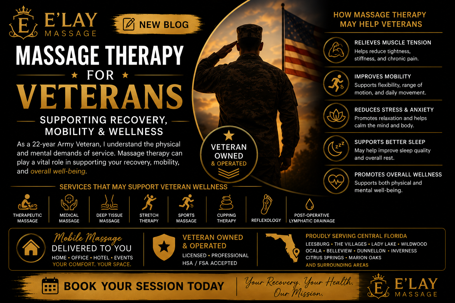 Massage Therapy for Veterans | E'Lay Massage
